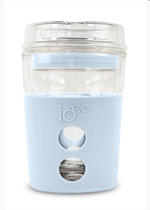 12oz Glass Coffee / Tea Travel Cup - Eucalyptus