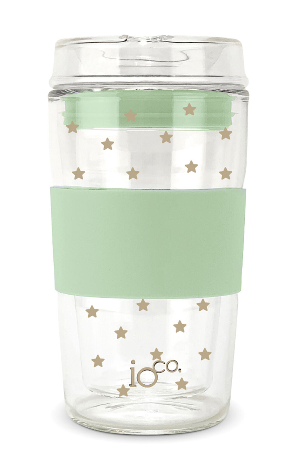 12oz Glass Coffee / Tea Travel Cup - STAR Sage