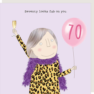 Greeting Card - Girl 70 Fab