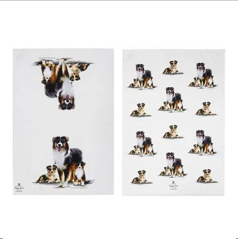 Puppy Love Kitchen Towel 2pk - Australian Shepherd