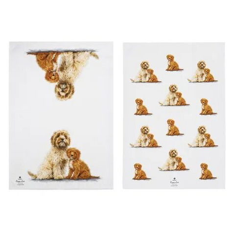 Puppy Love Kitchen Towel 2pk - Cavoodle