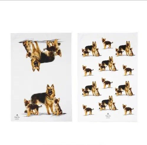 Puppy Love Kitchen Towel 2pk - German Shepherd