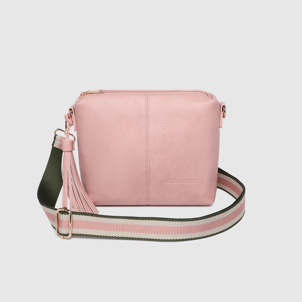 Kasey Stripe Crossbody Bag - Blush Pink