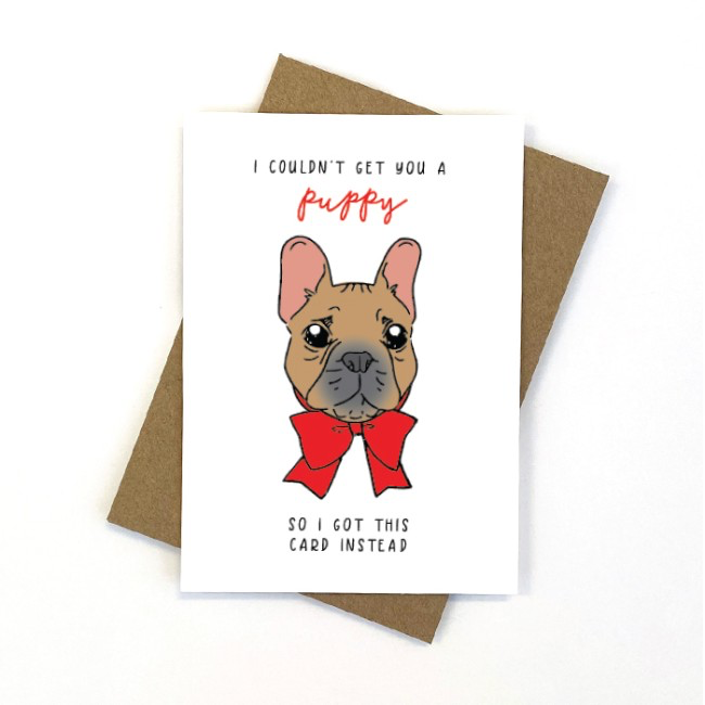 Greeting Card - Puppy (French Bulldog)