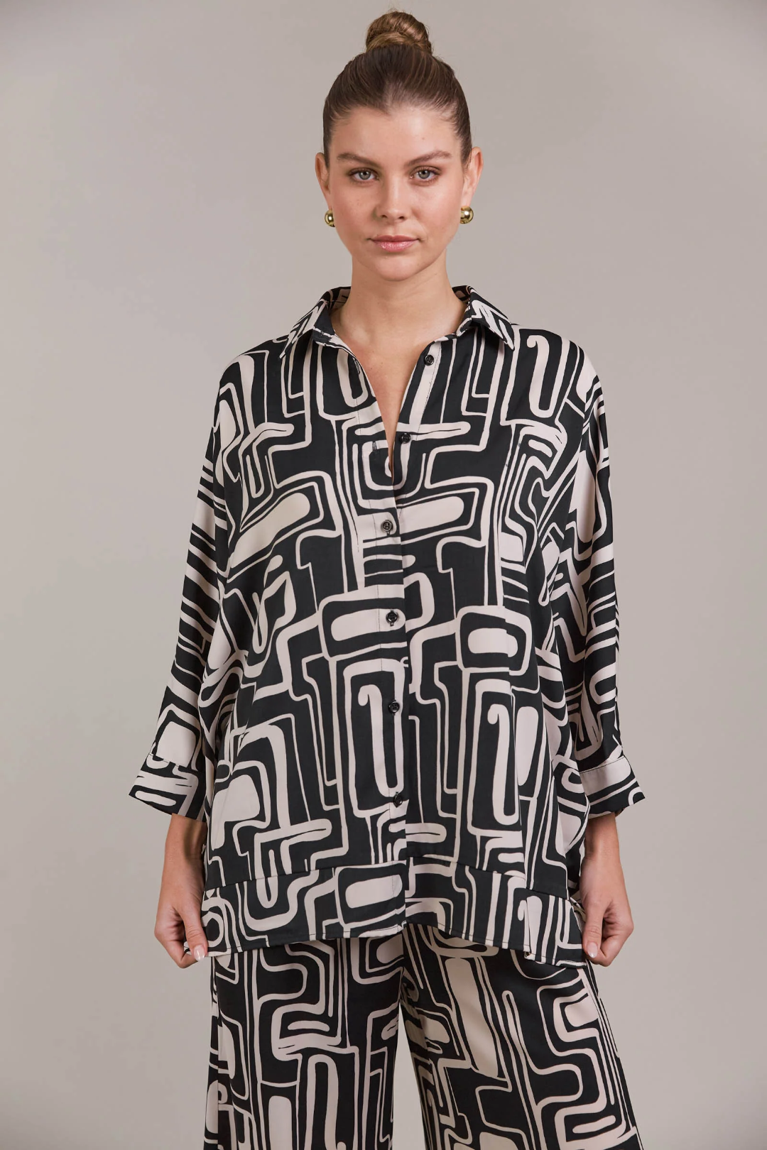 Elsie Relaxed Shirt ONE SIZE - Geo