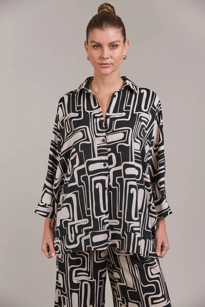 Elsie Relaxed Shirt ONE SIZE - Geo