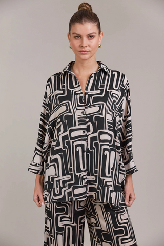 Elsie Relaxed Shirt ONE SIZE - Geo