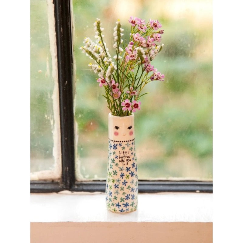 Folk Friend Bud Vase - Life is Better