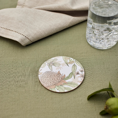 Glenelg Neutral Round Coasters 4pk