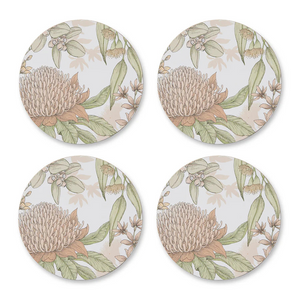 Glenelg Neutral Round Coasters 4pk