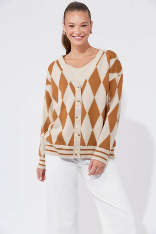 Casablanca Lurex Cardigan - Sand/ Dune