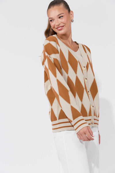 Casablanca Lurex Cardigan - Sand/ Dune