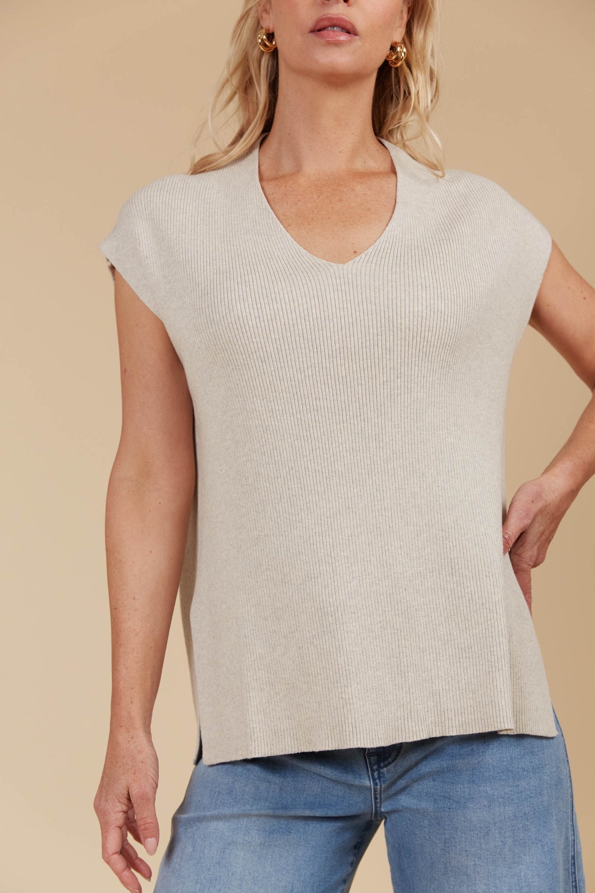 Tala Knit Vest - Canvas