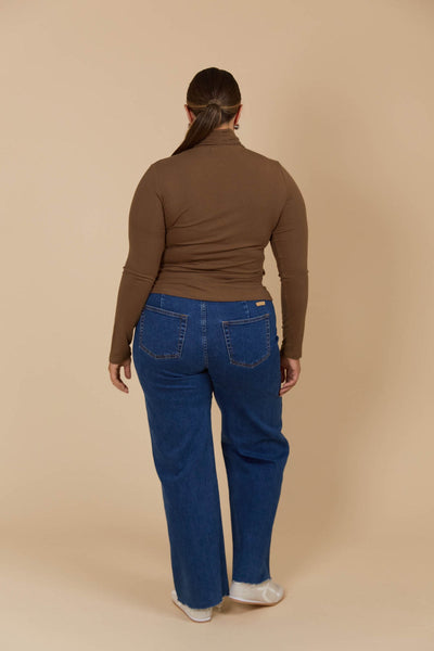 Naria Roll Neck Top - Toffee