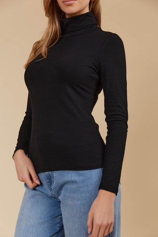 Naria Roll Neck Top - Onyx