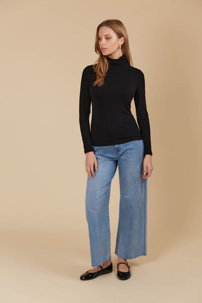 Naria Roll Neck Top - Onyx