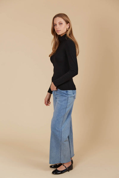Naria Roll Neck Top - Onyx