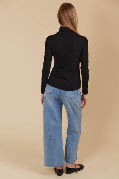 Naria Roll Neck Top - Onyx