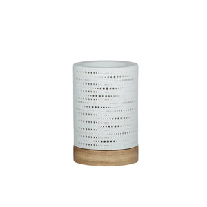 Sole Porcelain/Wood Oil Lamp - White