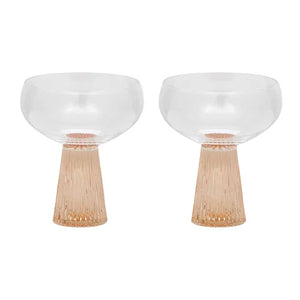 Giselle S/2 Ribbed Coupe - Peach