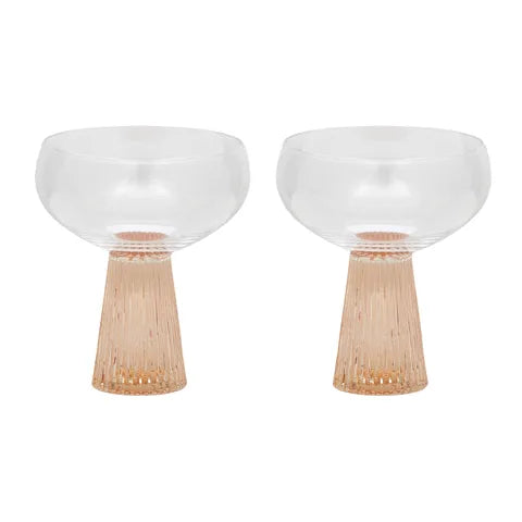 Giselle S/2 Ribbed Coupe - Peach