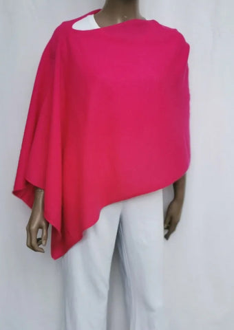 Cashmere Poncho - Bright Berry (Hot Pink)
