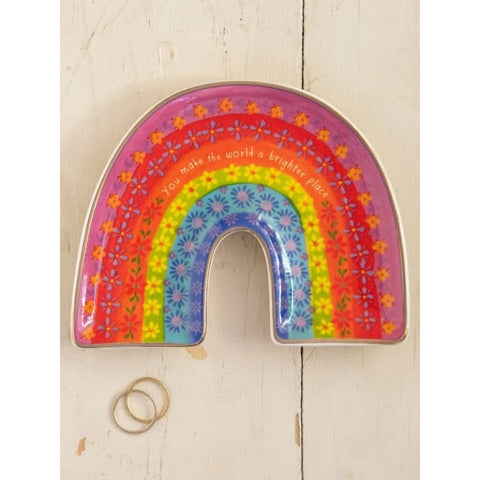 Rainbow Trinket Dish - You Make The World A Brighter Place