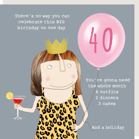 Greeting Card - Girl 40 Bday