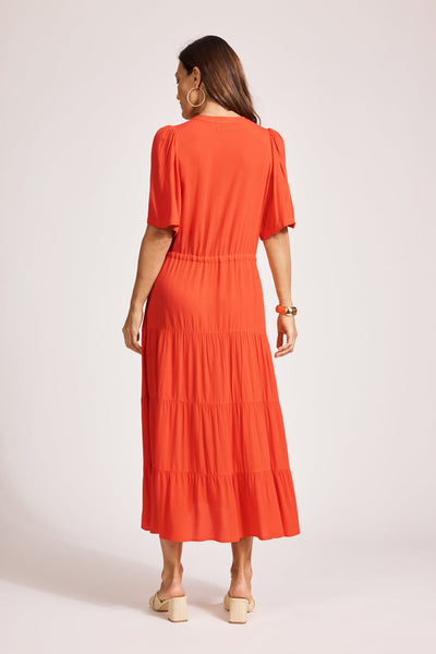 Algeria Tiered Maxi Dress - Coral