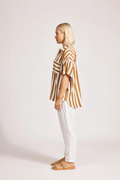 Treville Stripe Shirt - ONE SIZE - Caramel