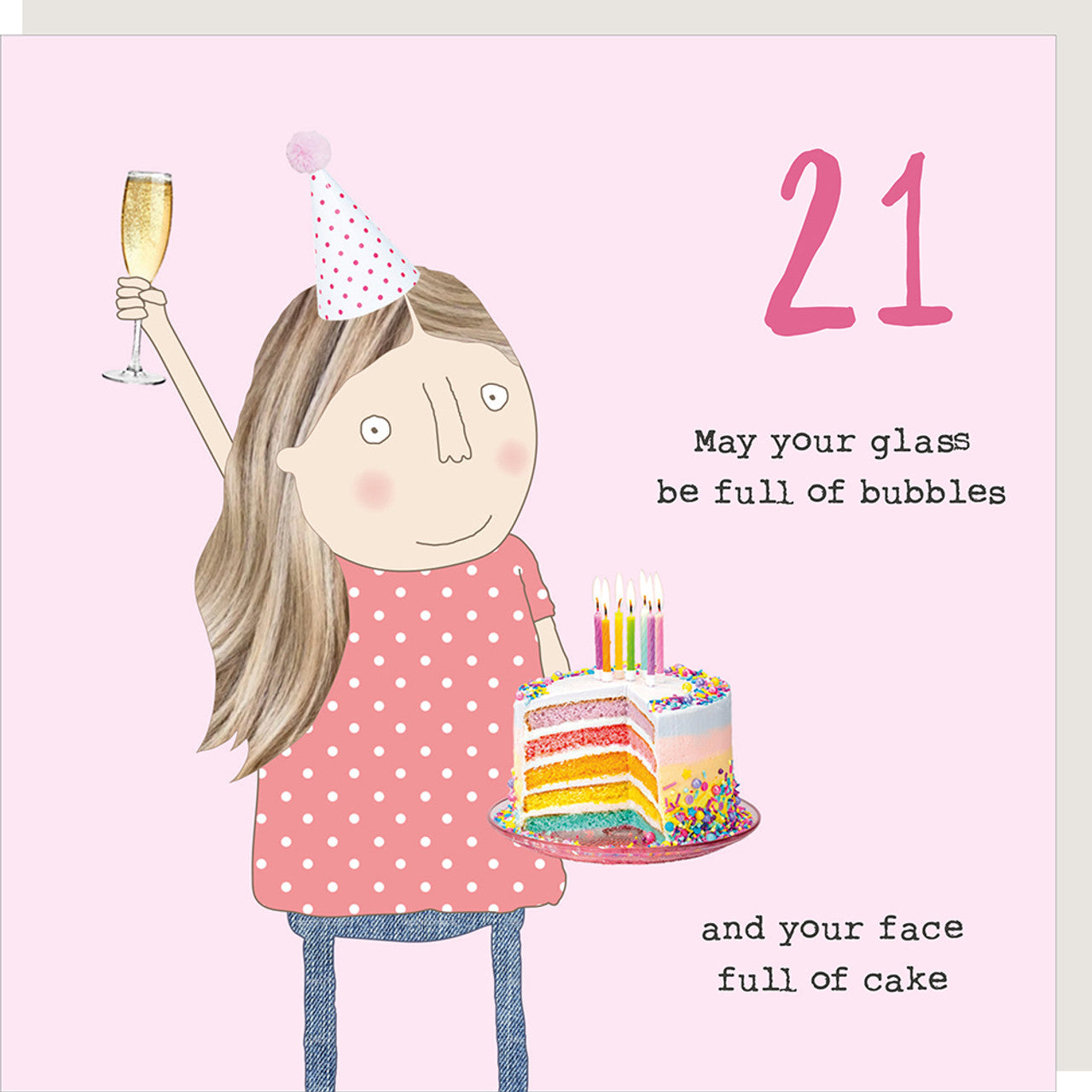 Greeting Card - Girl 21 Bubbles