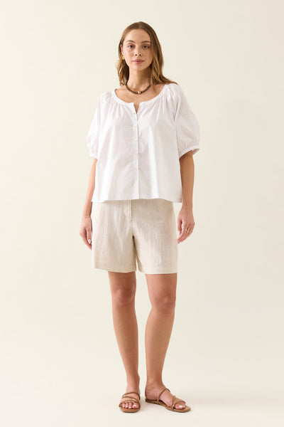 Nilsa Button Top - Lotus