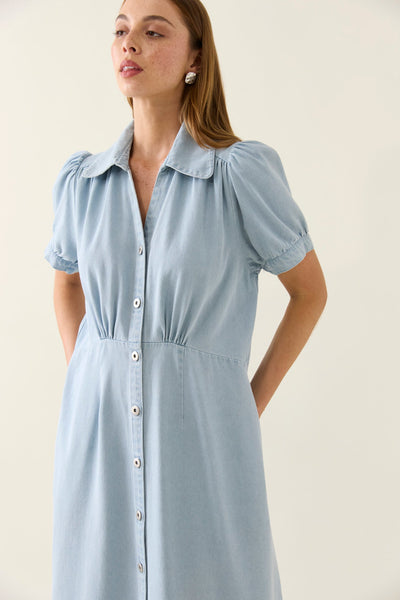 Sofie Denim Maxi Dress - Sky