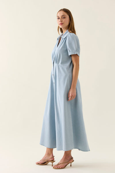 Sofie Denim Maxi Dress - Sky