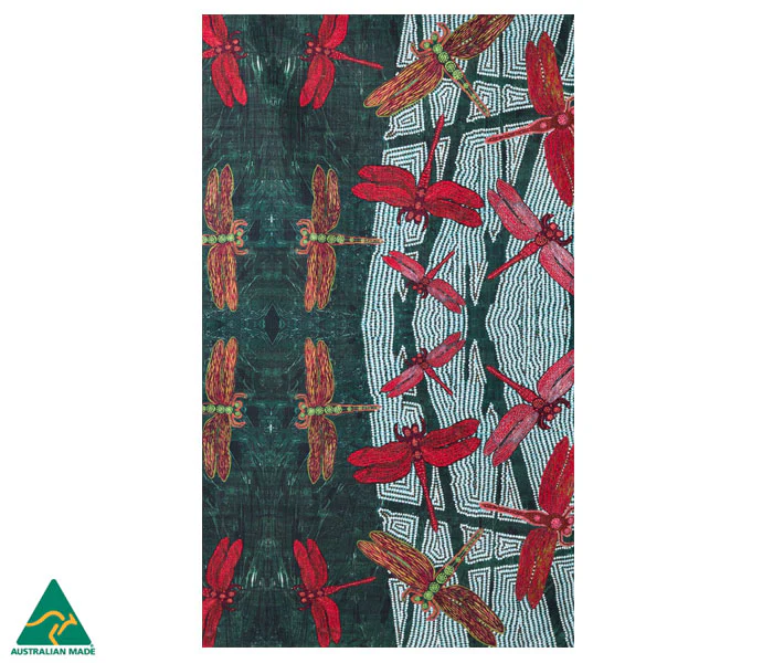 Indigenous Art Tea Towel - Sheryl J Burchill - Rainforest