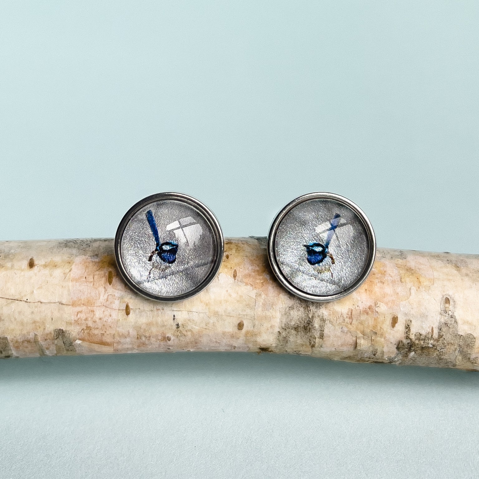 Earrings - Blue Wren - Stud