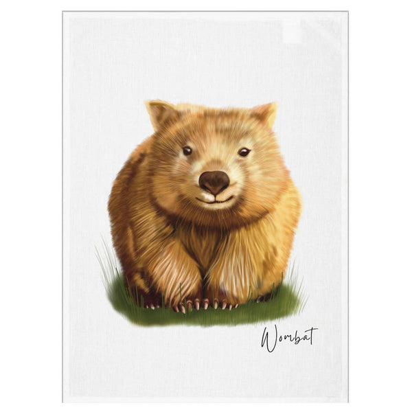 Cotton Tea Towel - Wombat
