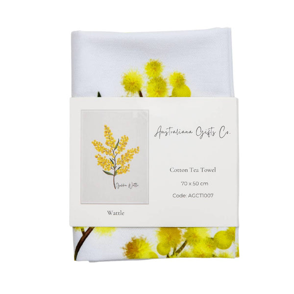 Cotton Tea Towel - Wattle