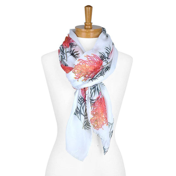 Cotton Scarf - Grevillea (White)