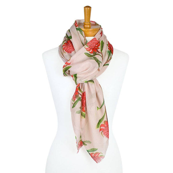 Cotton Scarf - Waratah (Beige)