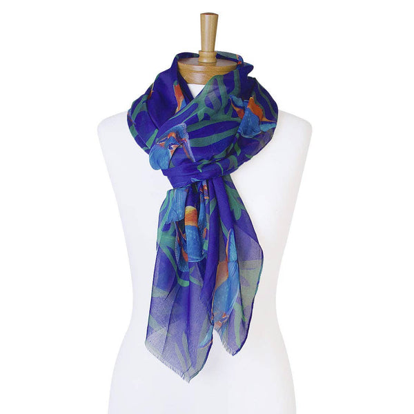 Cotton Scarf - Kingfisher (Navy)