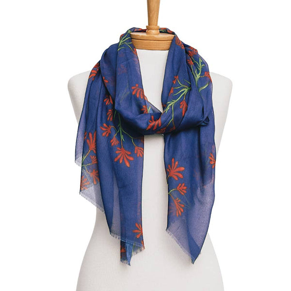 Cotton Scarf - Kangaroo Paw (Navy)