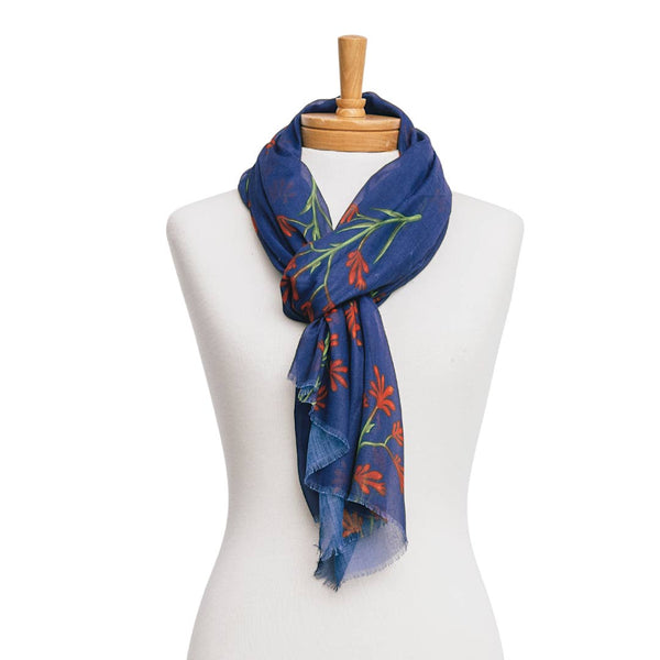 Cotton Scarf - Kangaroo Paw (Navy)