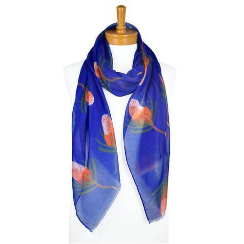 Cotton Scarf - Banksia (Navy)