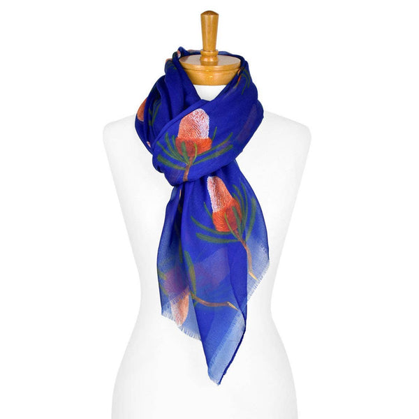 Cotton Scarf - Banksia (Navy)
