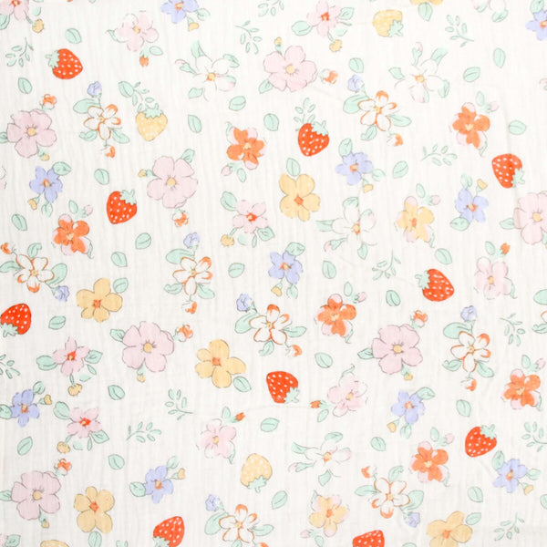 Hazel & Hunter -  Cotton & Bamboo Muslin Swaddle Strawberry Fields