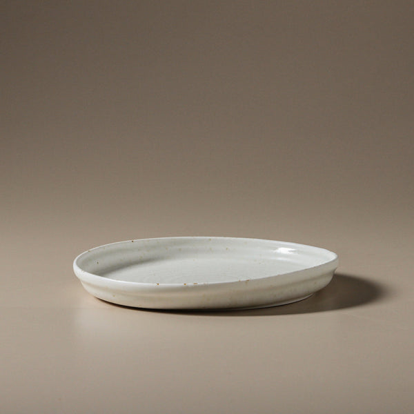 Suiki Side Plate - White Speckle (in store pick up only)
