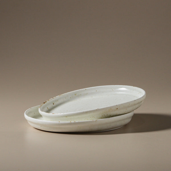 Suiki Side Plate - White Speckle (in store pick up only)