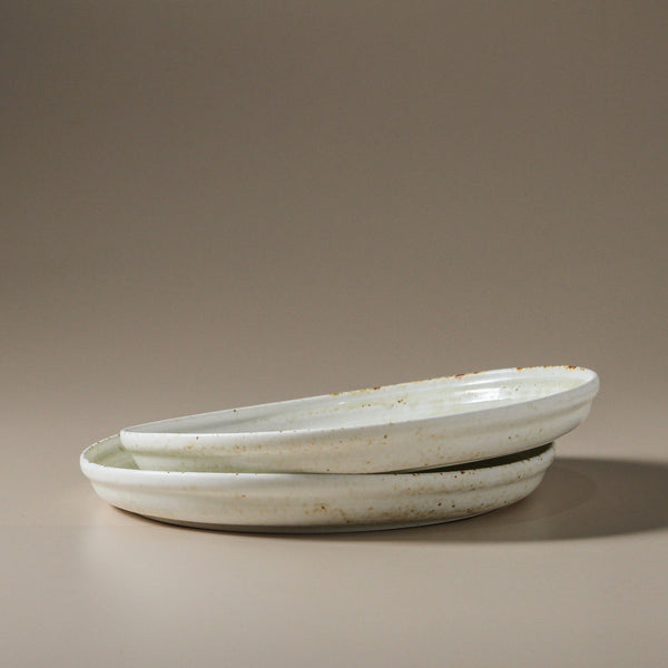 Suiki Dinner Plate - White Speckle (pick up only)
