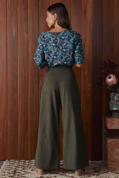 Talia Trouser Corduroy - Thyme